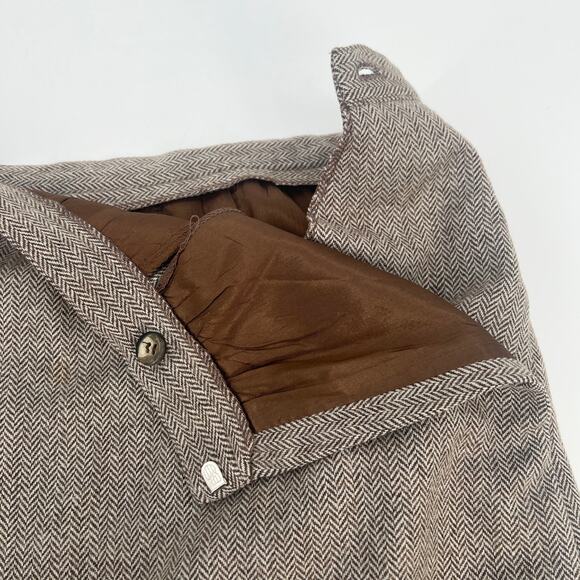 Vtg Country Suburbans Wool Tweed Midi Skirt Sz16 A-Line Brown Herringbone Pocket - Picture 5 of 11